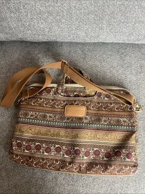 Brown Dachee  Patterned Crossbody Tote Bag for laptop